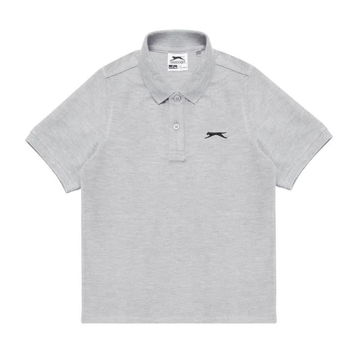 Slazenger Boys Grey Plain Polo Shirt  in Size 13 - 14 Years, Sports Direct