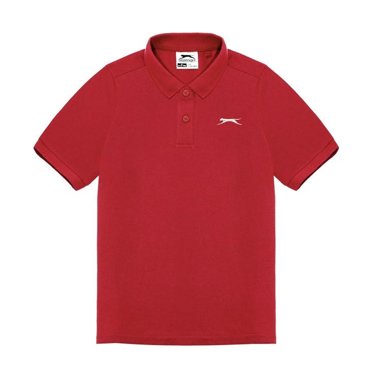 Slazenger Boys Red Plain Polo Shirt  in Size 13 - 14 Years, Sports Direct