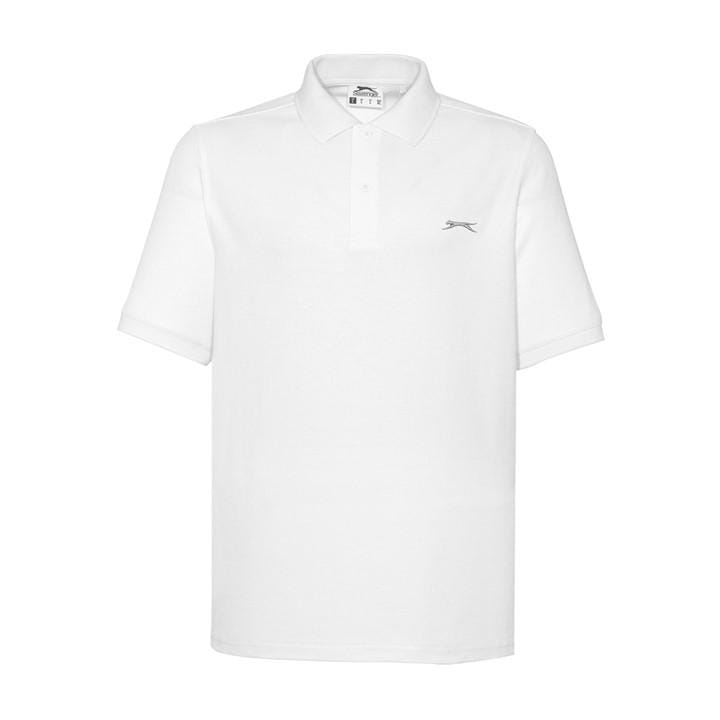 Slazenger Men's White Plain Polo Shirt in Size L, Sports Direct