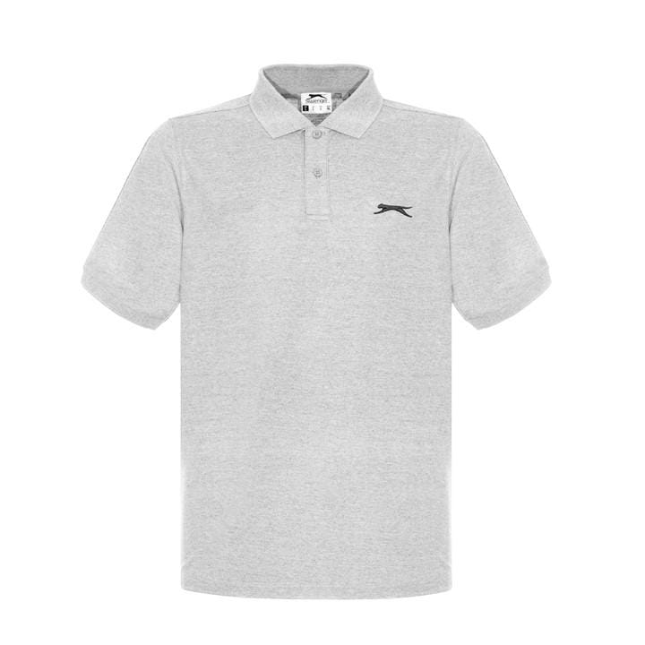 Slazenger Men's Grey Plain Polo Shirt in Size L, Sports Direct