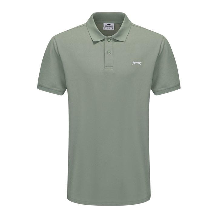 Slazenger Men's Green Plain Polo Shirt in Size L, Sports Direct