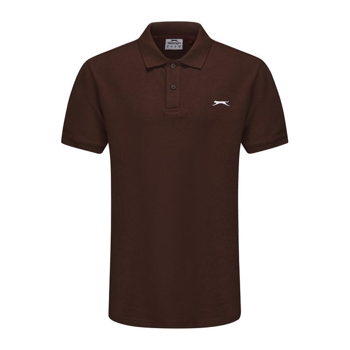 Slazenger Men's Brown Plain Polo Shirt in Size L, Sports Direct