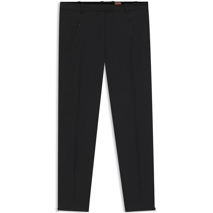 Boss Women's Black Anaita5 Straight Leg Trousers in Size 8, Sports Direct