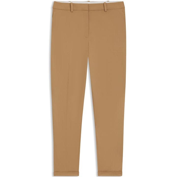 Boss Women's Beige Tachinoa Straight Leg Trousers in Size 4, Sports Direct
