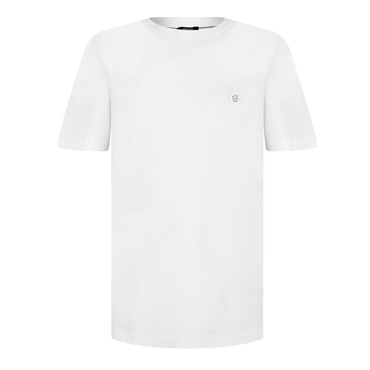 Boss Men' White Black Taut Minimalist Design T-Shirt With Logo Detail in Size S, Sports Direct