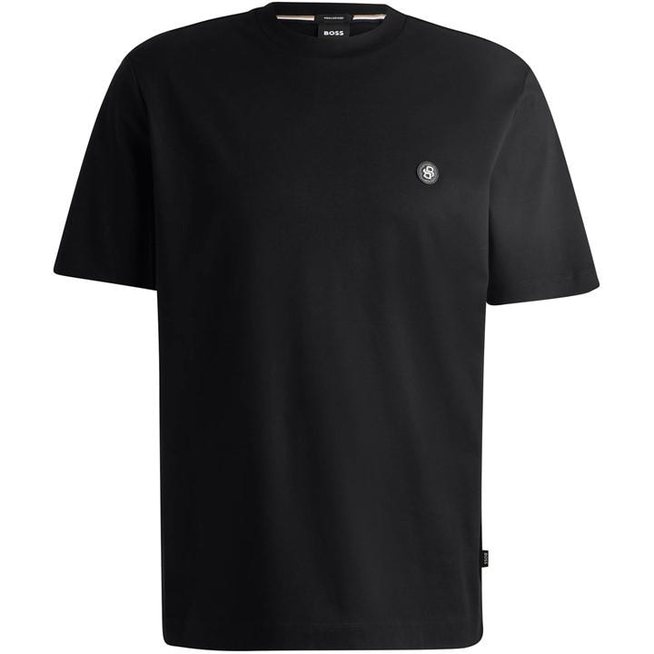 Boss Men's Black Taut Minimalist Design T-Shirt With Logo Detail in Size L, Sports Direct