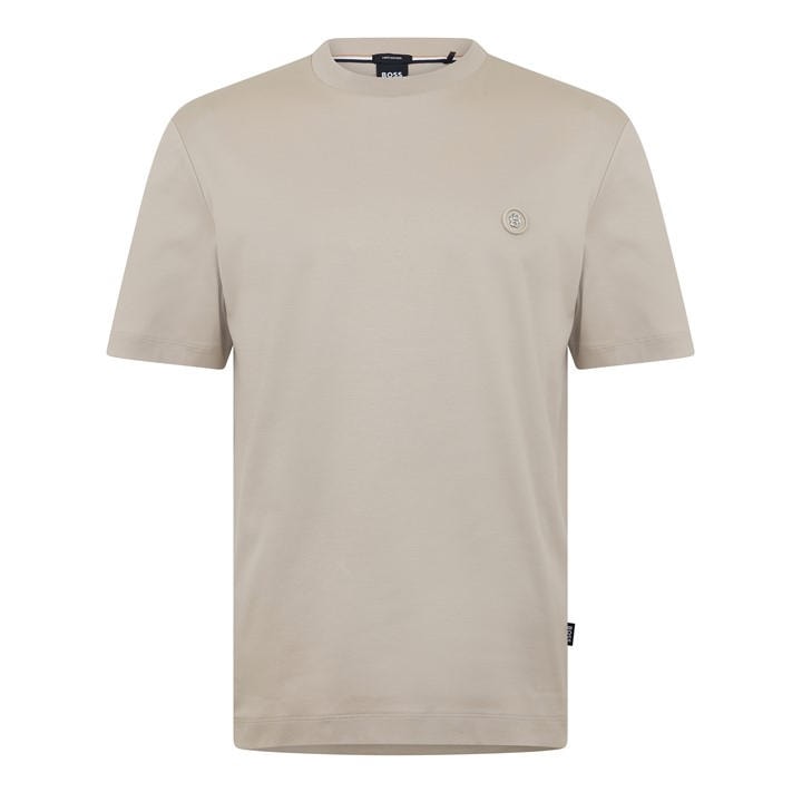 Boss Men's Beige Black Taut Minimalist Design T-Shirt With Logo Detail in Size 2XL, Sports Direct