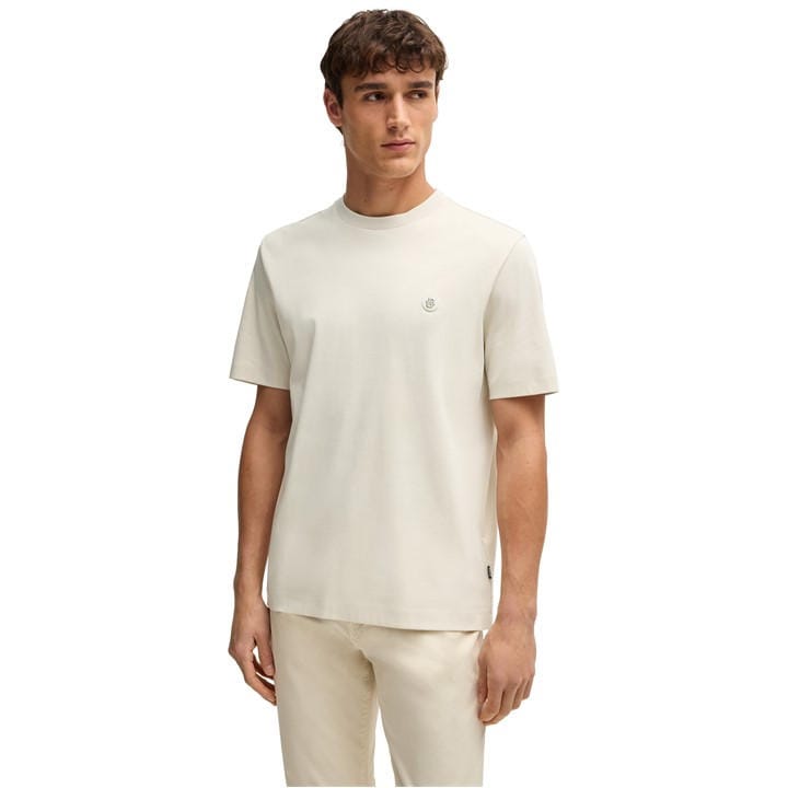 Boss Men's White Black Taut Minimalist Design T-Shirt With Logo Detail in Size 2XL, Sports Direct