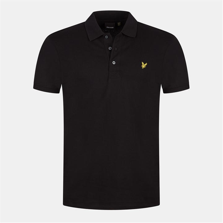 Lyle And Scott Men's Black Basic Short Sleeve Polo Shirt in Size L, Sports Direct