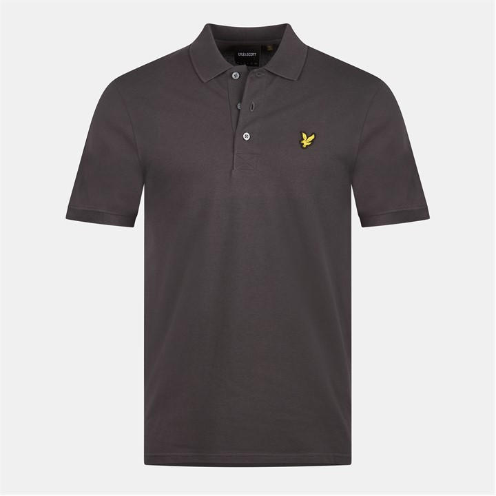 Lyle And Scott Men's Grey Basic Short Sleeve Polo Shirt in Size L, Sports Direct