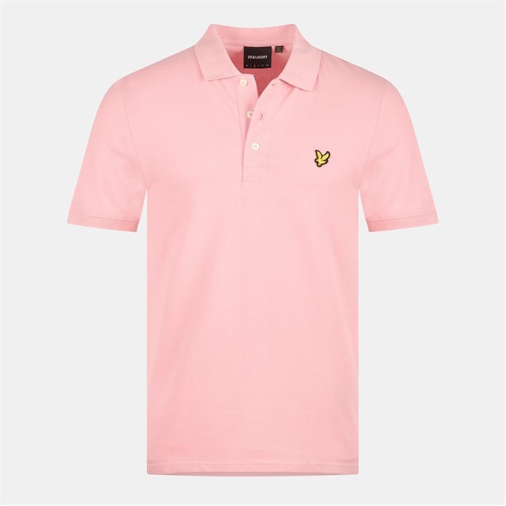Lyle And Scott Men' Pink Basic Short Sleeve Polo Shirt in Size S, Sports Direct