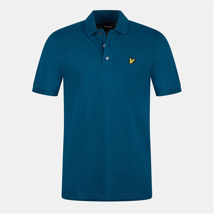 Lyle And Scott Men' Blue Basic Short Sleeve Polo Shirt in Size S, Sports Direct