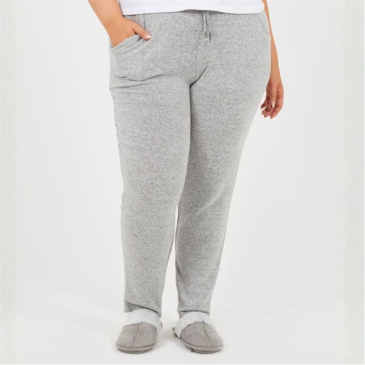 Brave Soul Women's Grey Plus Size Soft Touch Trousers With Drawstring in Size 22, Sports Direct