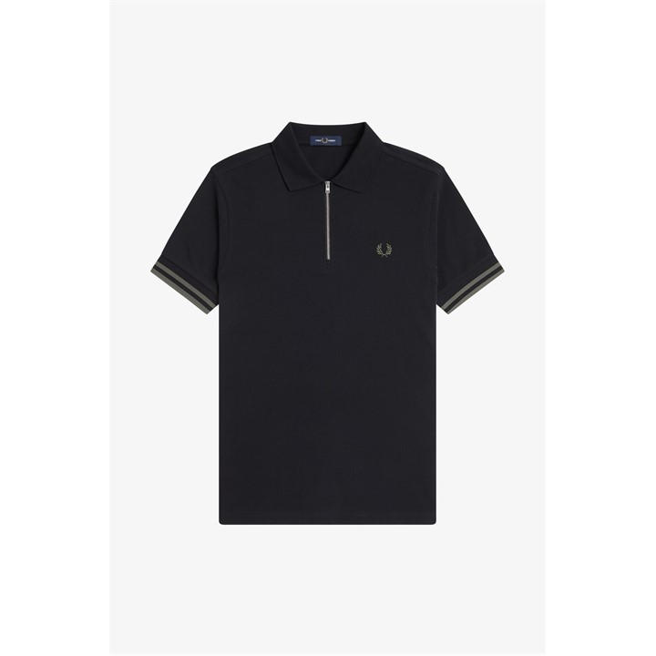 Fred Perry Men's Black Fred Zp Polo Sn64 in Size M, Sports Direct