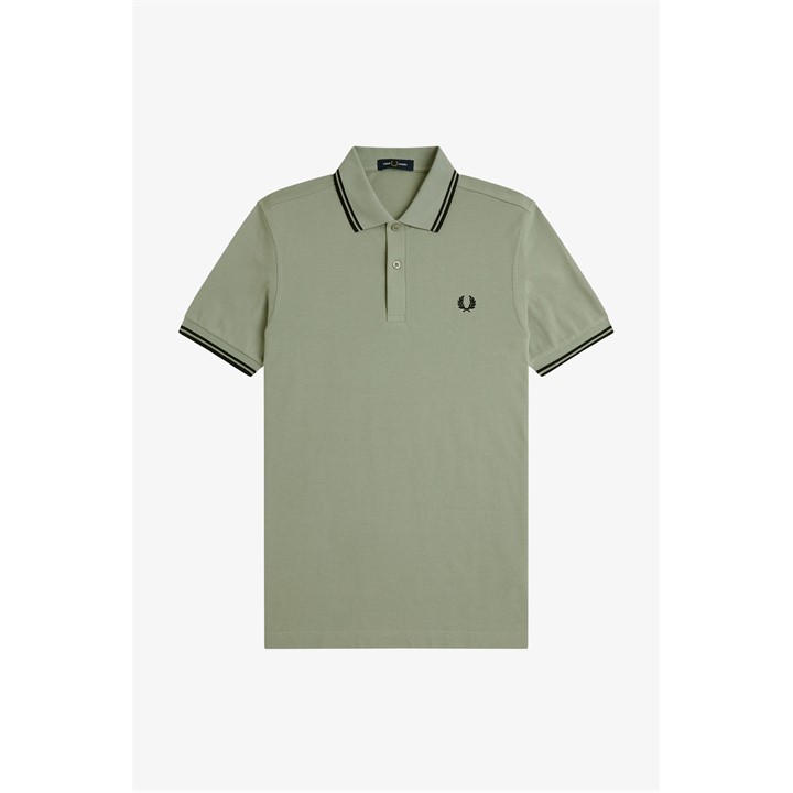 Fred Perry Men's Green Short Sleeve Twin Tipped Polo Shirt in Size 2XL, Sports Direct