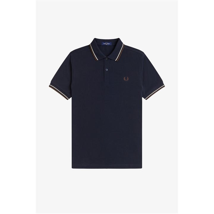 Fred Perry Men's Blue Short Sleeve Twin Tipped Polo Shirt in Size L, Sports Direct