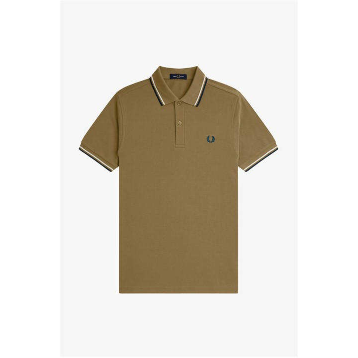 Fred Perry Men's Brown Short Sleeve Twin Tipped Polo Shirt in Size M, Sports Direct