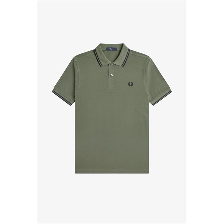 Fred Perry Men's Green Short Sleeve Twin Tipped Polo Shirt in Size 3XL, Sports Direct