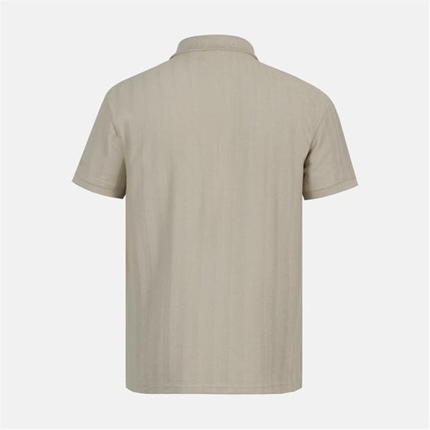 Beige - Jack Wills - Men's Herringbone Cotton Short Sleeve Polo Shirt