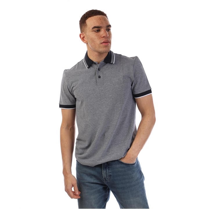 Boss Men' Blue H Prout Short Sleeve Polo Shirt in Size S, Sports Direct