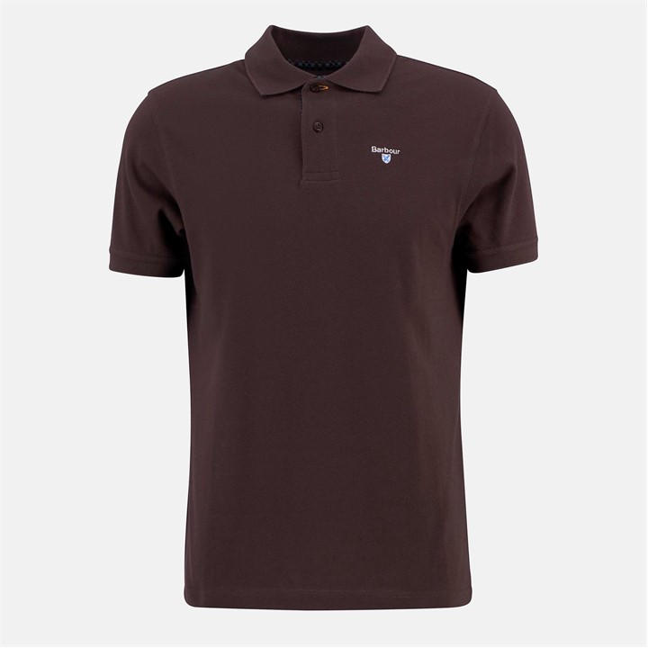 Barbour Men' Brown Tartan Pique Polo Shirt in Size S, Sports Direct