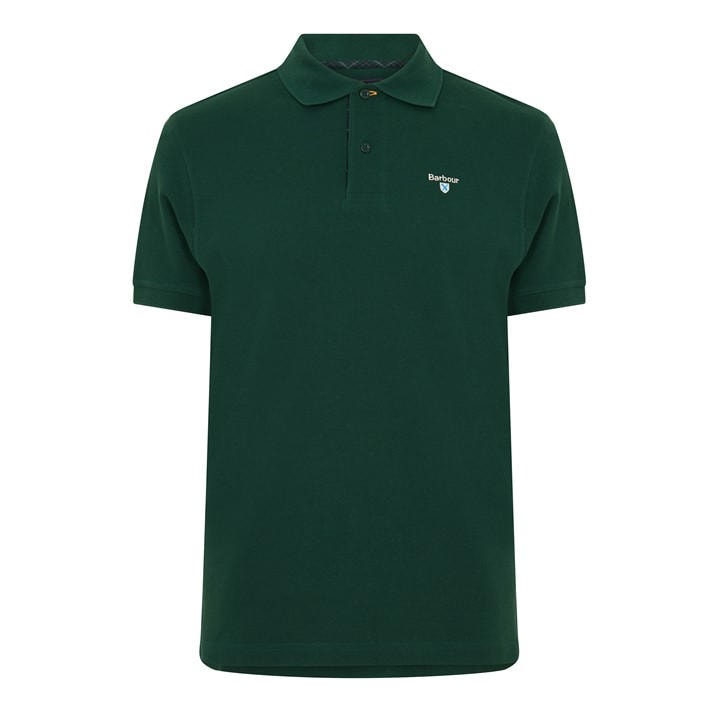 Barbour Men's Green Tartan Pique Polo Shirt in Size 2XL, Sports Direct