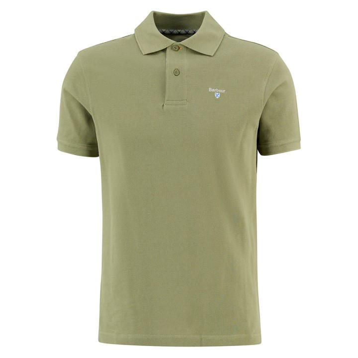 Barbour Men' Green Tartan Pique Polo Shirt in Size S, Sports Direct