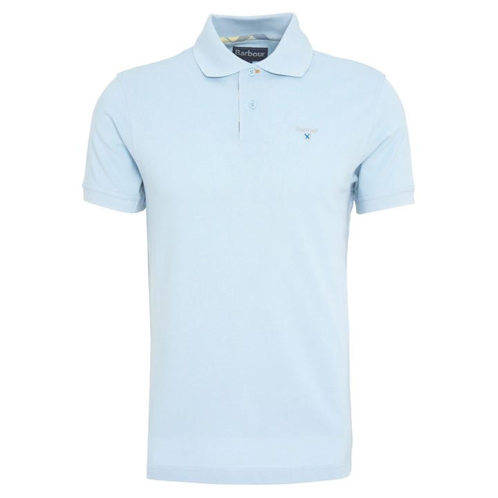 Barbour Men' Blue Tartan Pique Polo Shirt in Size S, Sports Direct