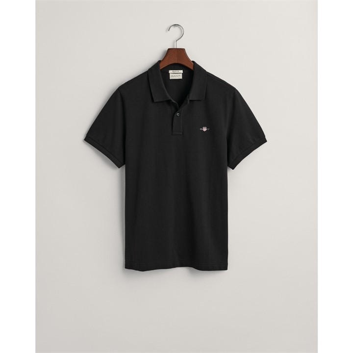 Gant Men' Black Shield Pique Polo Shirt in Size S, Sports Direct