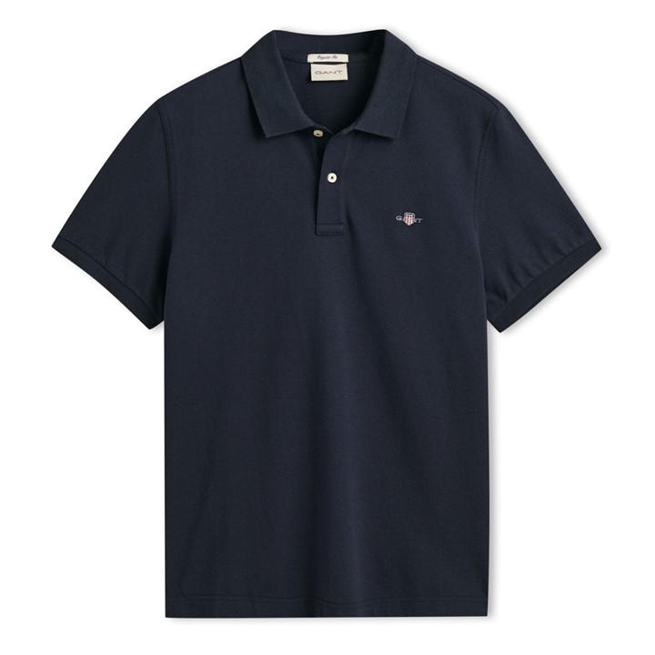 Gant Men' Blue Shield Pique Polo Shirt in Size S, Sports Direct