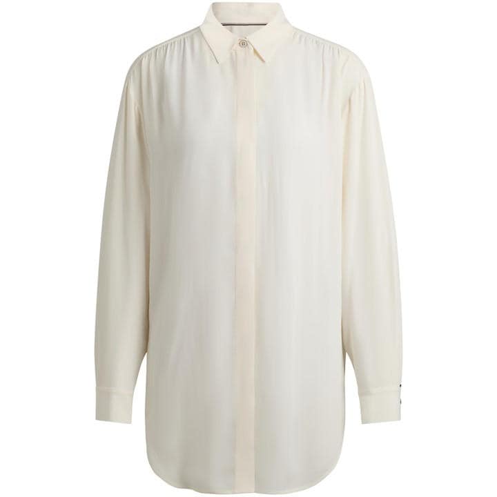 Boss Women's White Benika Relaxed Fit Blouse in Size 8, Sports Direct