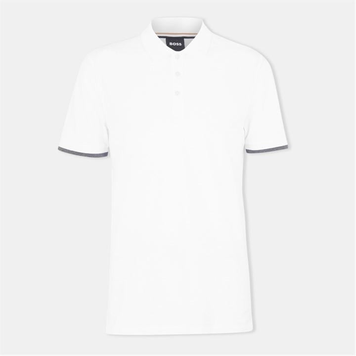 Boss Men' White Short Sleeve Polo Shirt (Phillipson) in Size S, Sports Direct