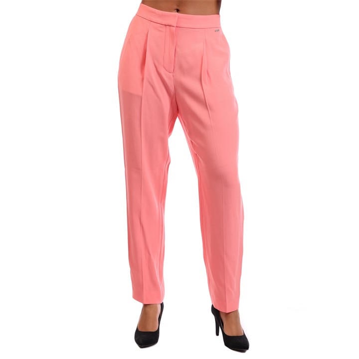 Boss Women's Purple Talosa Straight Leg Trousers in Size 8, Sports Direct