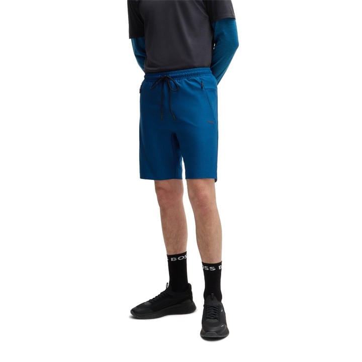 Boss Men's Blue Headlo Active Fleece Jogger Shorts in Size L, Sports Direct