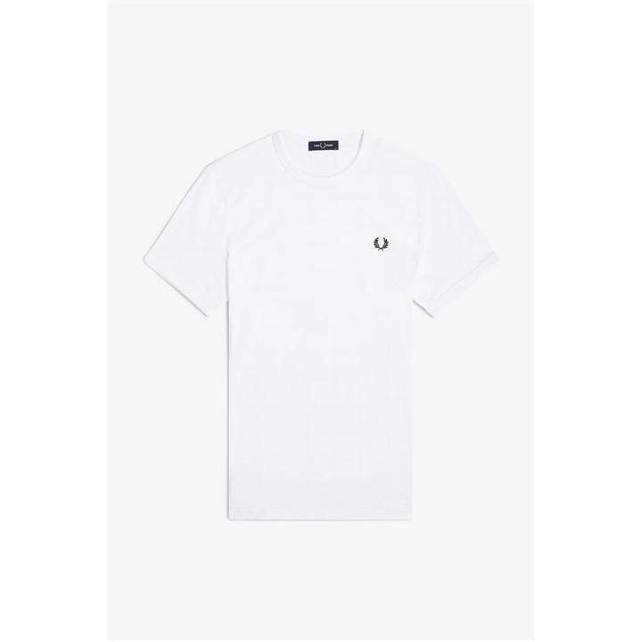 Fred Perry Men's White Ringer T-Shirt in Size 2XL, Sports Direct