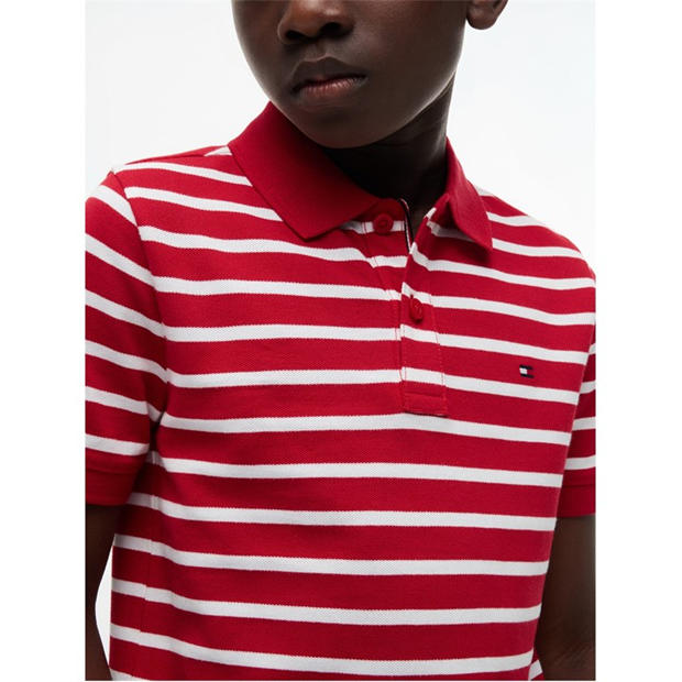 Red Stripe 0EW - Tommy Hilfiger - Kids' Short Sleeve Polo Shirt