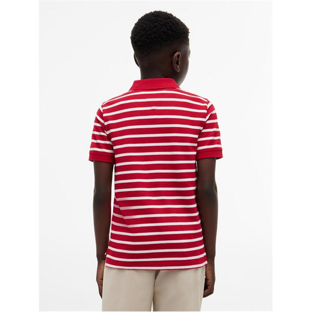 Red Stripe 0EW - Tommy Hilfiger - Kids' Short Sleeve Polo Shirt