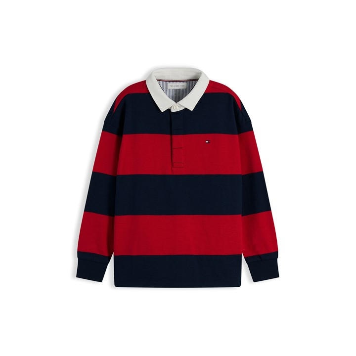 Tommy Hilfiger Boys Red Kids' Rugby Polo Shirt in Size 14 - 16 Years, Sports Direct