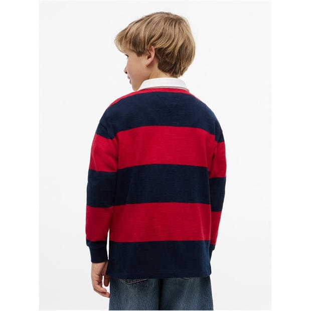 Red Stripe XLG - Tommy Hilfiger - Kids' Rugby Polo Shirt