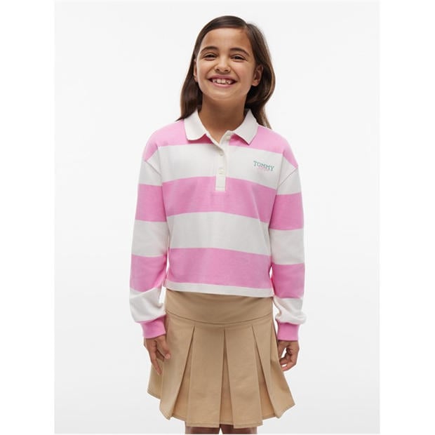 Pink Stripe TOU - Tommy Hilfiger - Kids' Rugby Polo Shirt
