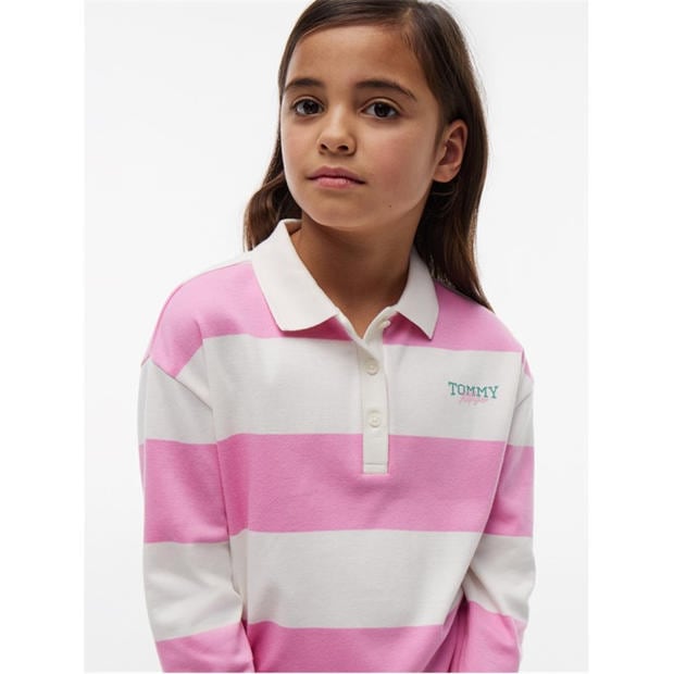 Pink Stripe TOU - Tommy Hilfiger - Kids' Rugby Polo Shirt