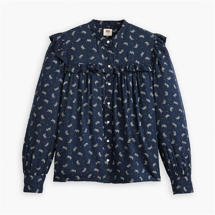 Levis Women's Blue Gianna Long Sleeve Blouse in Size 8, Sports Direct