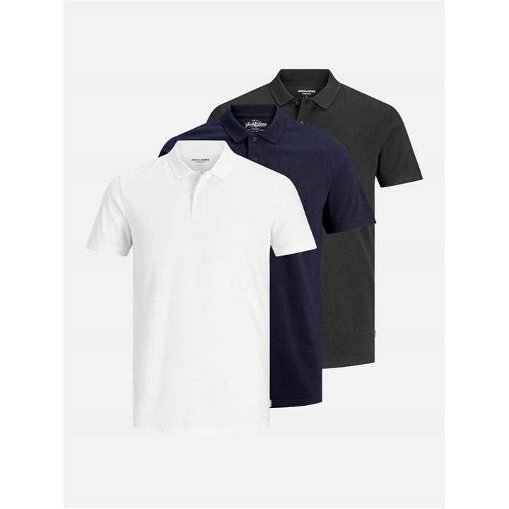 Jack And Jones Men's Blue 3-Pack Basic Polo in Size XL, Sports Direct