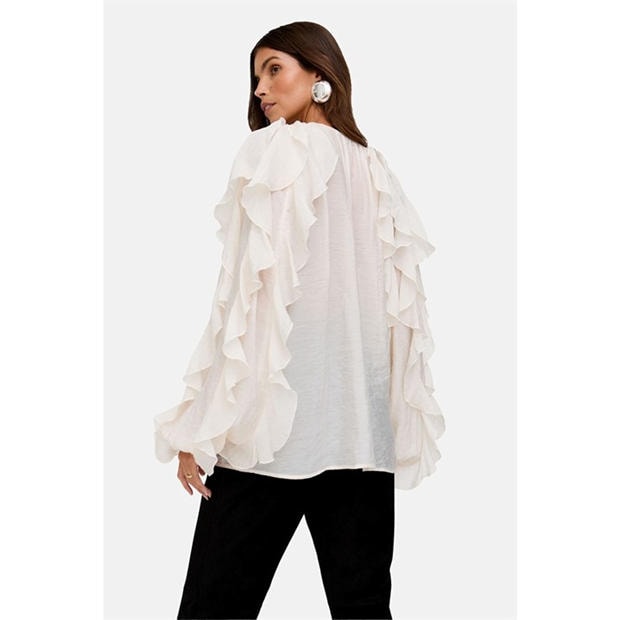 Neutral - Lily and Lionel - Lily Sophie All Over Ruffle Blouse In Cream