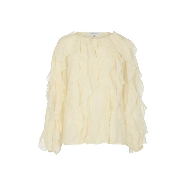 Neutral - Lily and Lionel - Lily Sophie All Over Ruffle Blouse In Cream