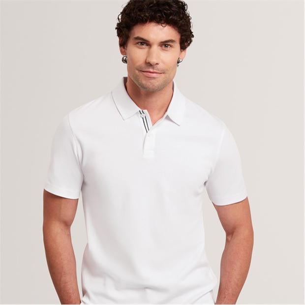 White - Ted Baker - Mens Short Sleeve Polo Shirt