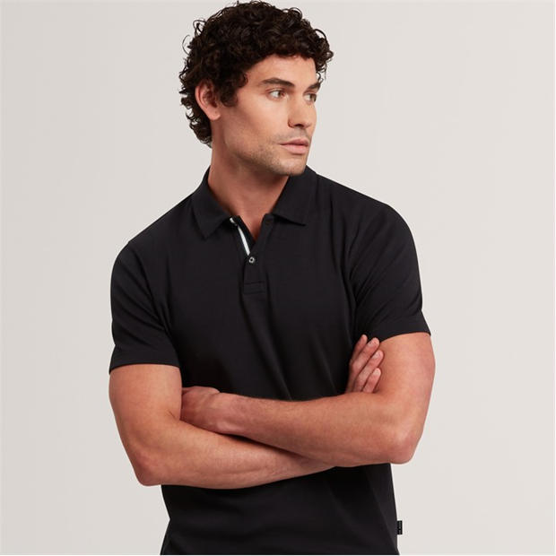 Black - Ted Baker - Mens Short Sleeve Polo Shirt