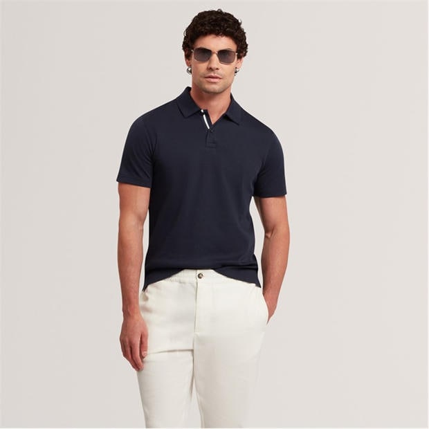 Navy - Ted Baker - Mens Short Sleeve Polo Shirt