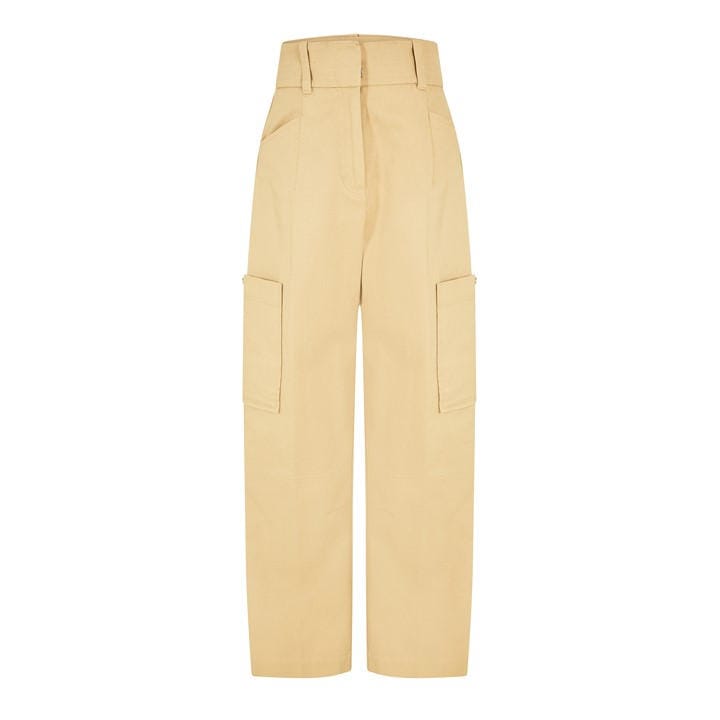 Boss Women's Beige Telara W Straight Leg Trousers in Size 12, Sports Direct