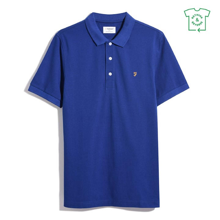 Farah Men' Blue Short Sleeve Polo Shirt in Size S, Sports Direct